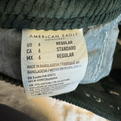 American Eagle Skirt dark green Corduroy Size 6 Super High Rise Button Front - Picture 5 of 11