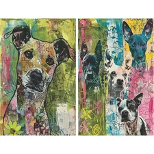 Abstract Dogs #3 | A4 Rice Paper | Paper for Decoupage | Craft Kreatively