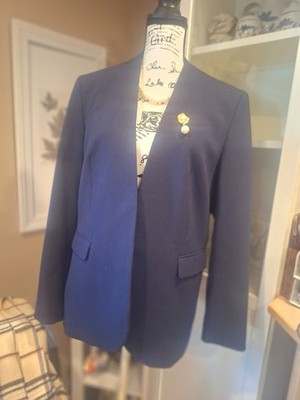 BAR III Notch Collar Open Front Blazer XL Navy Blue Casual Stylish Business
