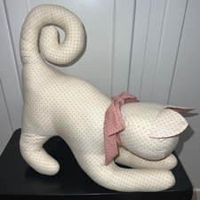 Vintage Handmade Stuffed Cat Kitty Pillow Plush Home Animal Decor