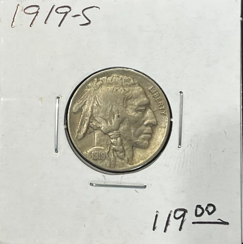 1919-S Buffalo Nickel Looks XF- Old Time cleaning-Holes on Reverse