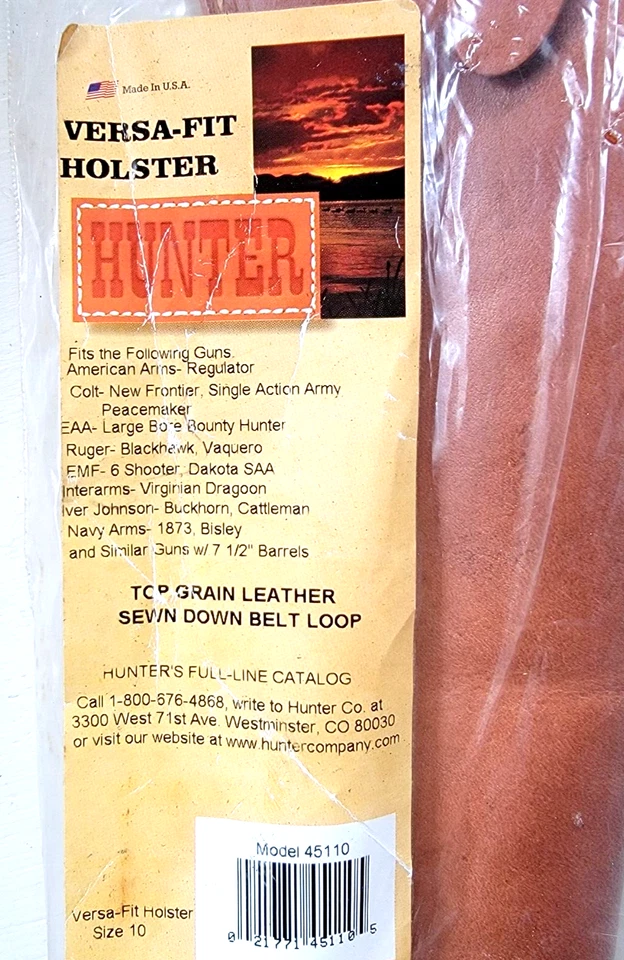 Hunter Leather Holster New in Package for Colt, Ruger Revolvers Up to 7.5" RH - Image 3 of 4