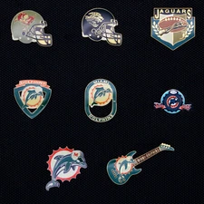 VTG NFL Team Logo Lapel Hat Pin Miami Dolphins Tampa Bay Bucs Jacksonville Jags