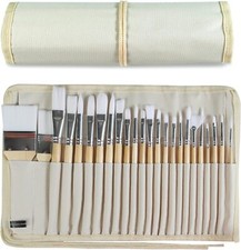 Paint Brushes Set of 24 Pieces Wooden Handles with Large, Multicolor