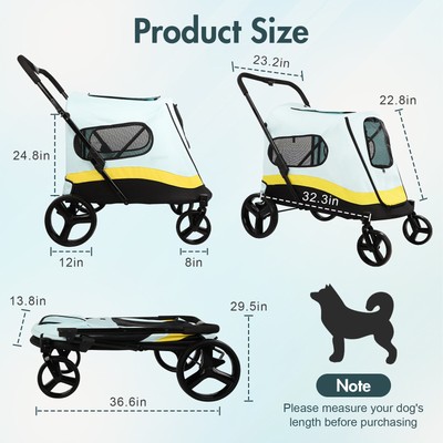 Extra Large Dog Stroller with a Maximum Weight of 176 lbs, Oversize Pet Stroller