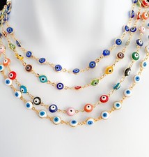 evil eye necklace evil eye chain third eye good luck greek jewelry mal De Ojo
