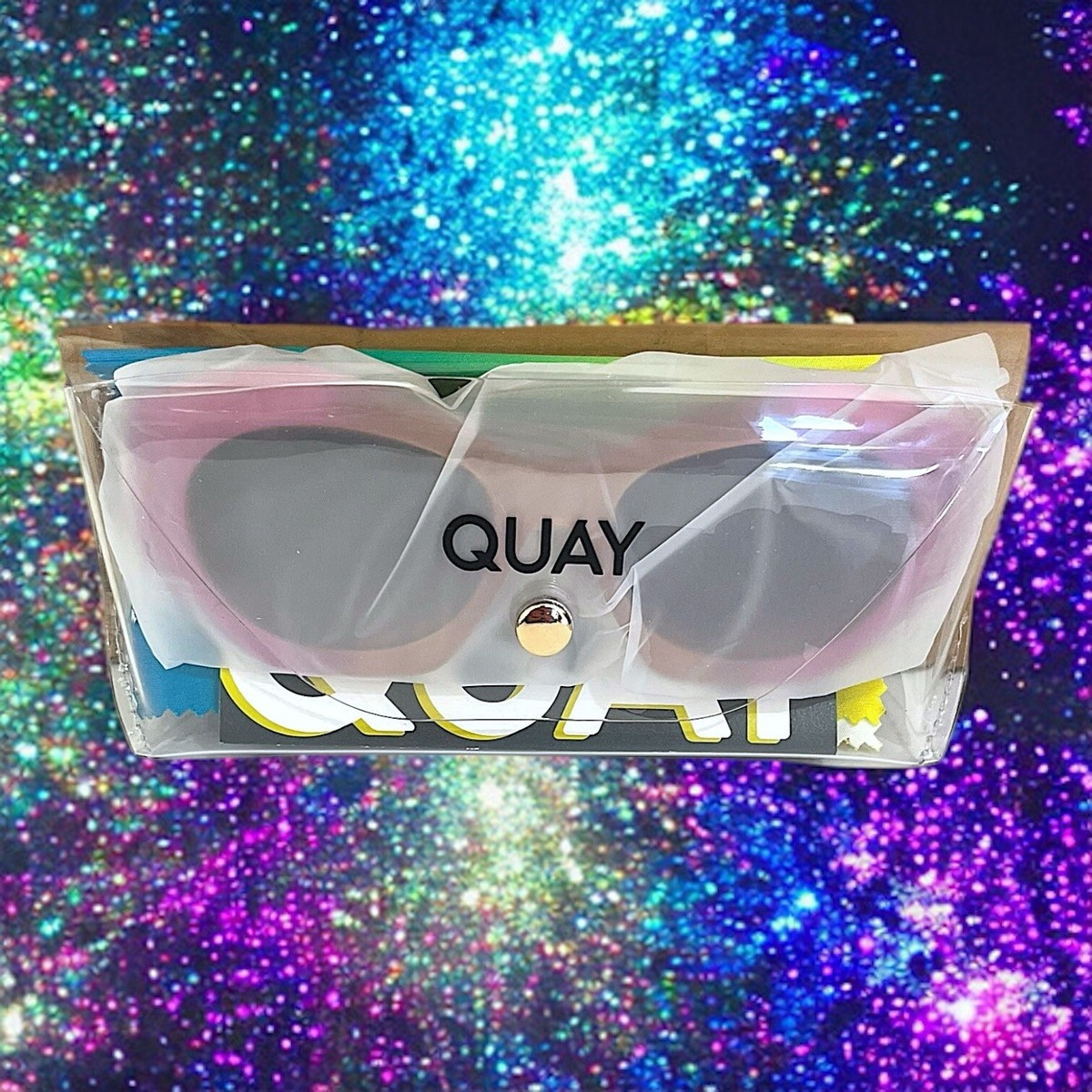 Quay Real Me Sunglasses Geometric Pink Ombre Frame Brown  display picture 1