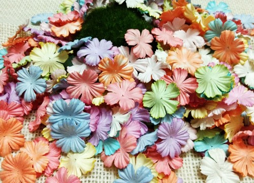 400 Pc. Petal Carnation Flowers Mulberry Paper Pastel Scrapbooking Card Crafts - Picture 5 of 6