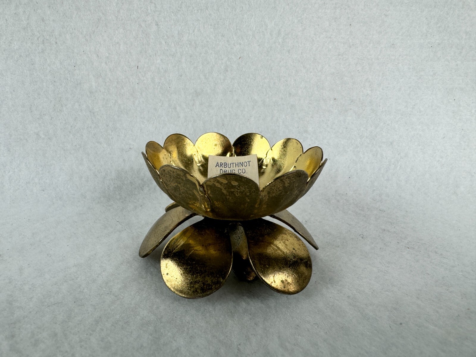 Vintage Lenox Small Metal Petal Candle Holder Reversible Tealight Candlestick