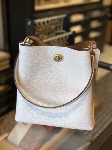 coach polished pebble leather charlie bucket crossbody