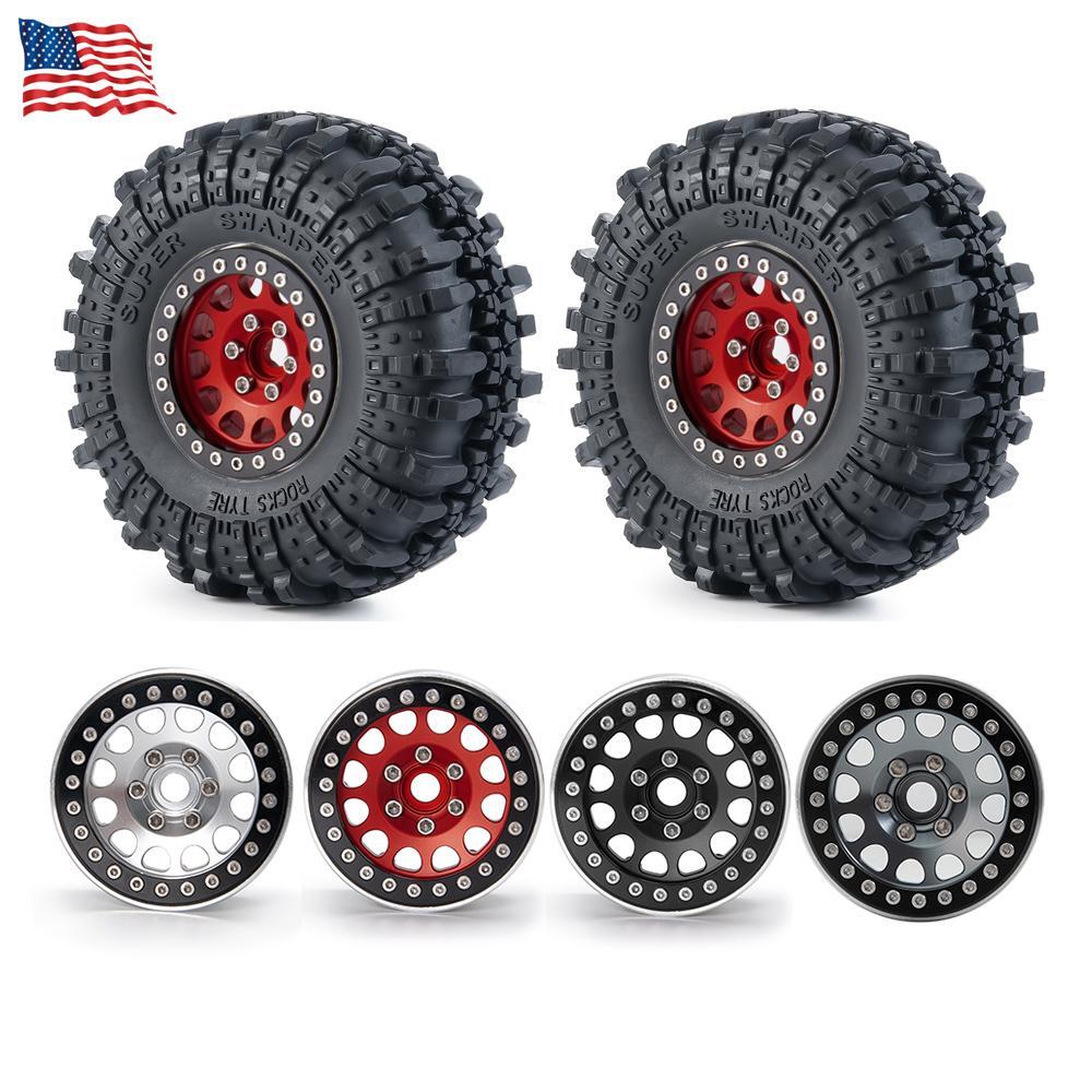 4x1/10 RC Rock Aluminum Tire Beadlock Wheel Rim for Axial SCX10 Wraith  TRX4