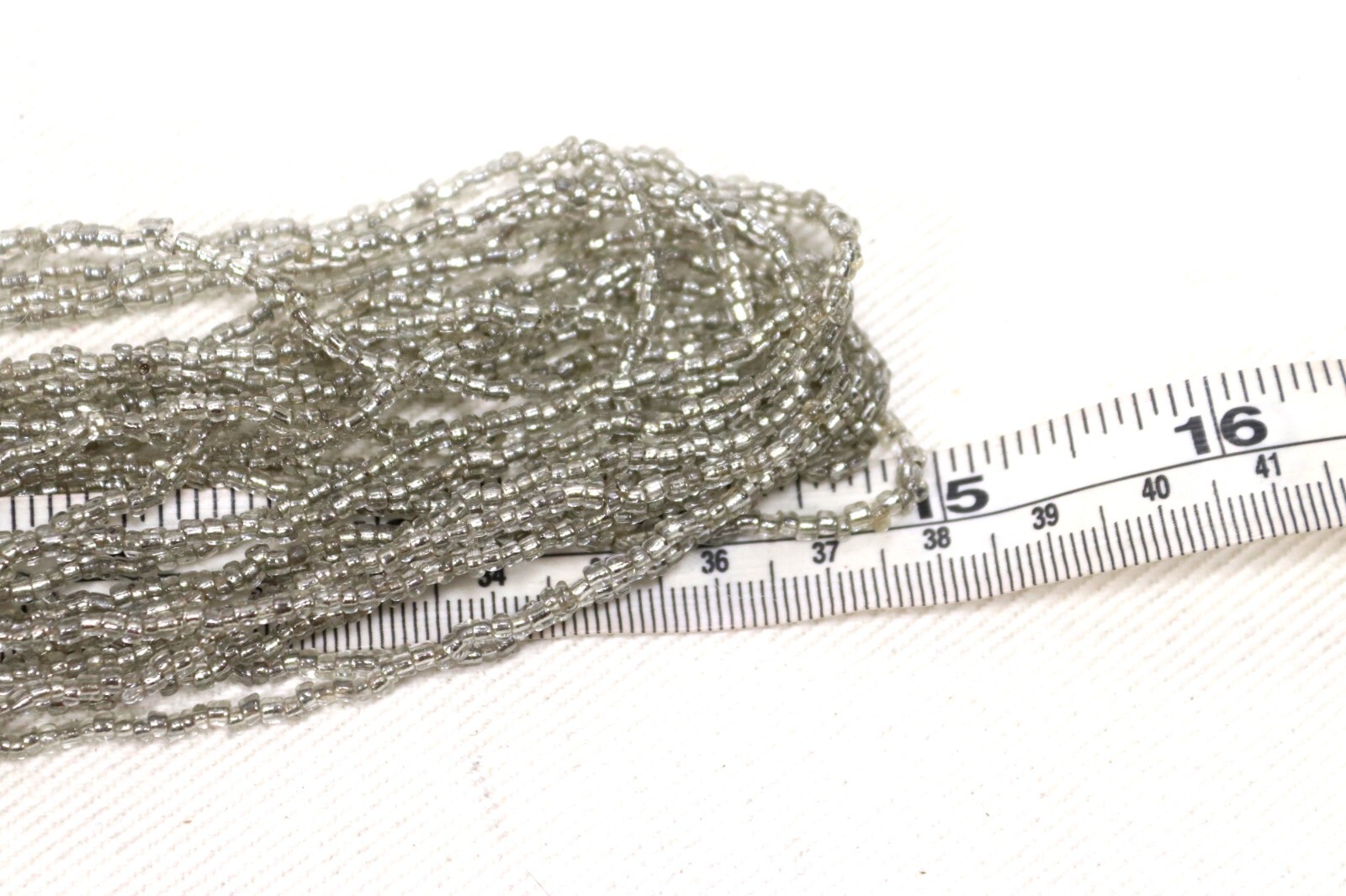 Multi Strand Clear Silver Beaded Infinity Necklace - image 4