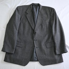 Vtg Stafford Options 48R Gray Houndstooth Wool Blazer Jacket Sport Coat