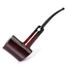 Handmade Briar Tobacco Pipe Wooden Poker Pipe 9mm Filter Bent Saddle Stem Smooth