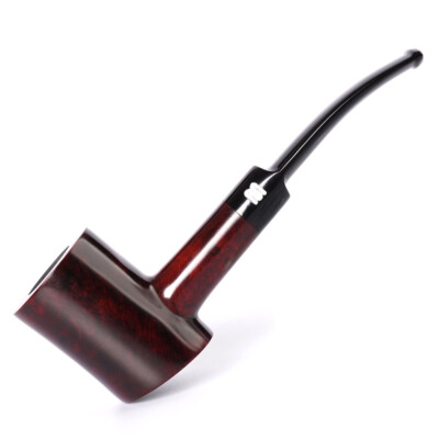 Handmade Briar Tobacco Pipe Wooden Poker Pipe 9mm Filter Bent Saddle Stem Smooth