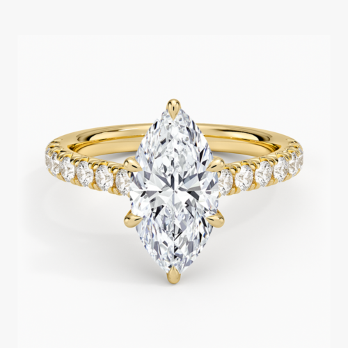 2 Ct Marquise Cut Lab Grown Diamond Solitaire Engagement Ring 14k Yellow Gold