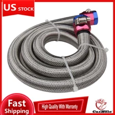3/8" Universal Fuel Line Stainless Steel Braided Hose Kit  Fuel Gas 3FT 6AN