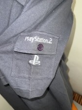 Vintage Playsation 2 PS2 Logo Video Game Promo Launch Work Shirt Size Large Grey