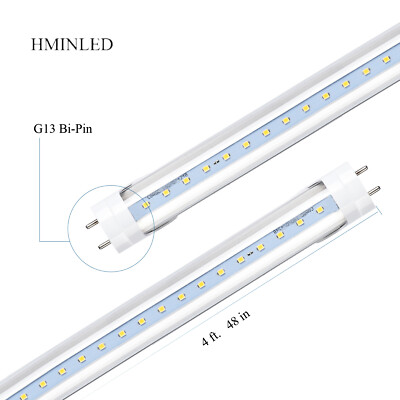 25pcs 4FT 22W 6500K T8 LED Tube 60W Fluorescent Equiv Double-End Clear AC85-277V