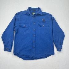 Adirondack Park Moose Stillwater Supply Men's Button Up Shirt Size M Blue