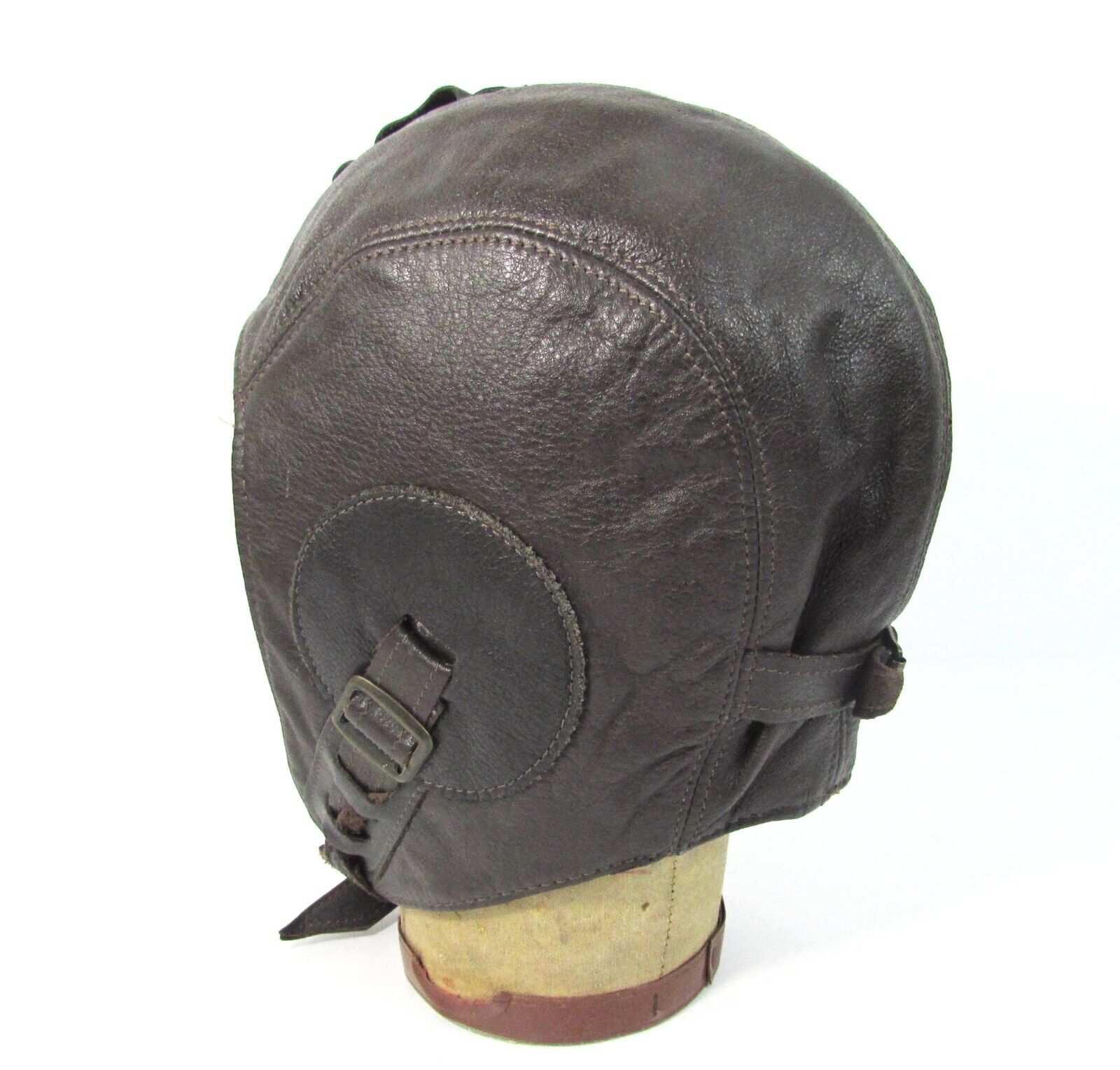 Vintage Leather Skull Cap Aviator Motorcycle Quil… - image 5