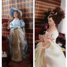 Casa de Muñecas Miniatura Escala 1:12 Muñeca Cerámica Vintage Victoriana Dama Princesa Niña