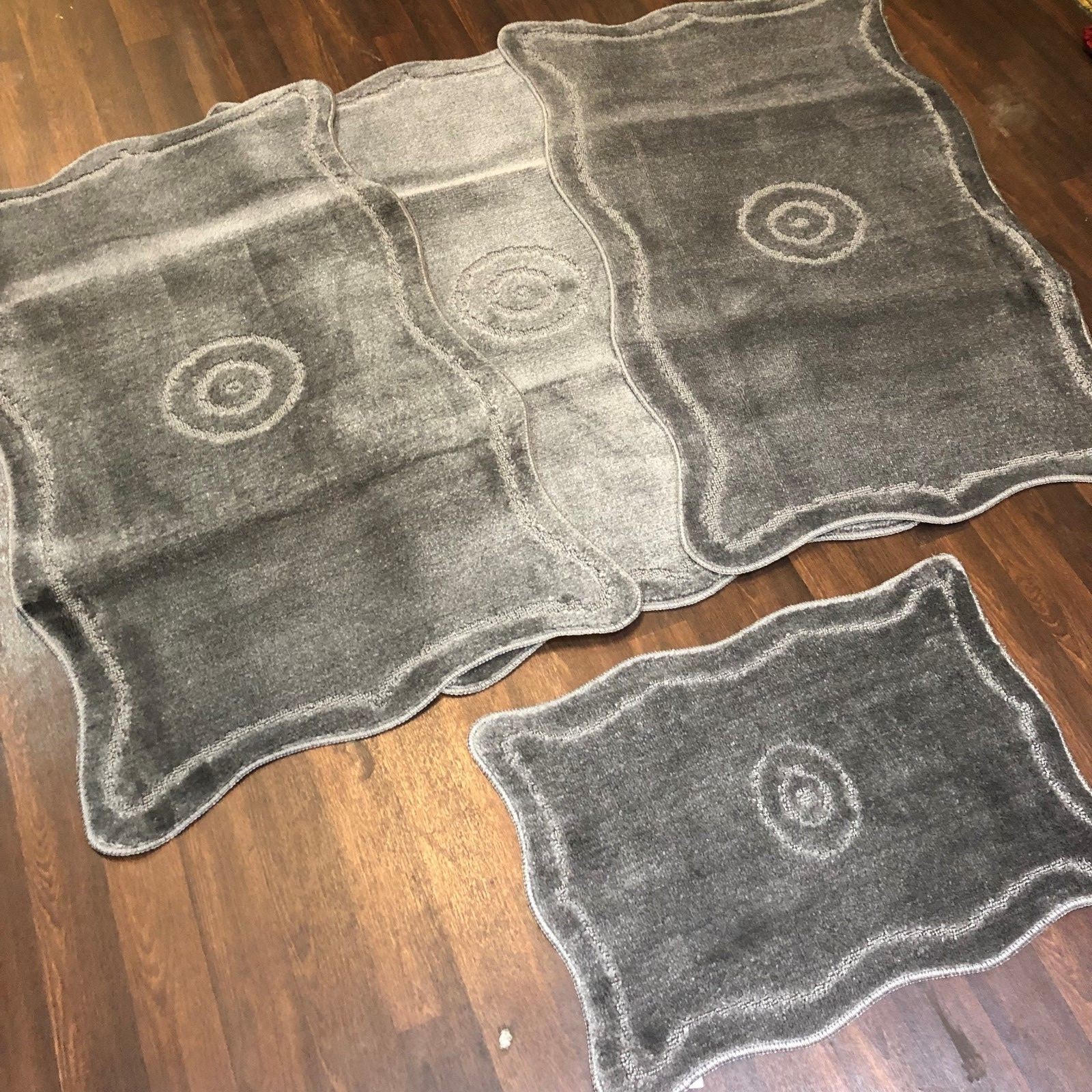 ROMANY WASHABLE GYPSY MATS 4PCS SET 80X120CM NON SLIP TARGET DESIGN