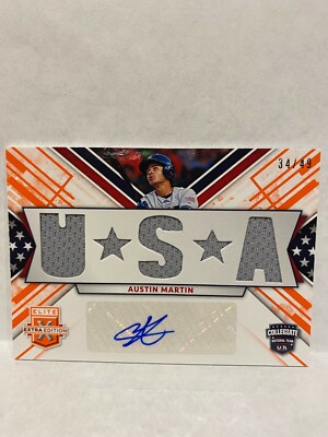 2019 PANINI ELITE EXTRA  AUSTIN MARTIN  AUTOGRAPH & JERSEY SWATCH #USMS-AM 34/49