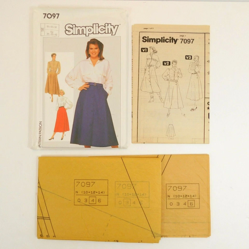 Simplicity 7097 Misses Skirts Sewing Pattern Size 10-14 Uncut Flared Button Wrap - Image 2 of 4