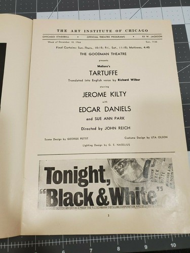1966-67 Stagebill from Tartuffe at Goodman Memorial Theatre in Chicago - Picture 3 of 7