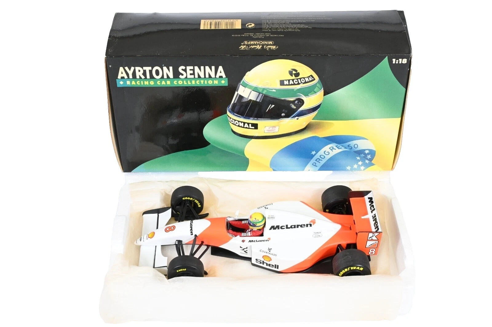 Blanco coches de Fórmula 1 Diecast Ayrton Senna