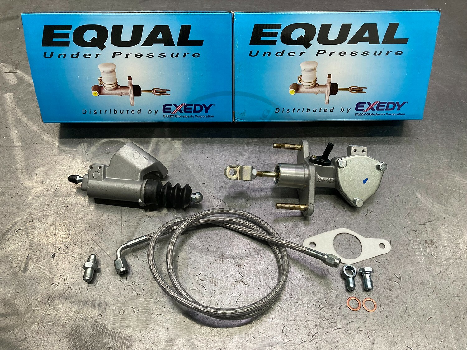 Exedy Master & Slave Cylinder & Silver Clutch Line Kit For 0206 Acura