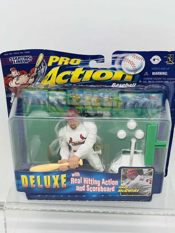 1998 Hasbro MLB Starting Lineup Pro Action FIGURE DELUXE Mark McGwire Cardinals - Image 4 of 4