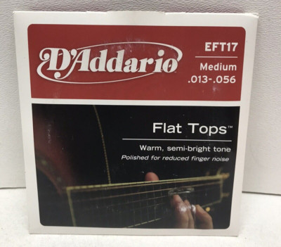 D'Addario EFT17 Flat Tops Phosphor Bronze Acoustic Guitar Strings Medium 13-56