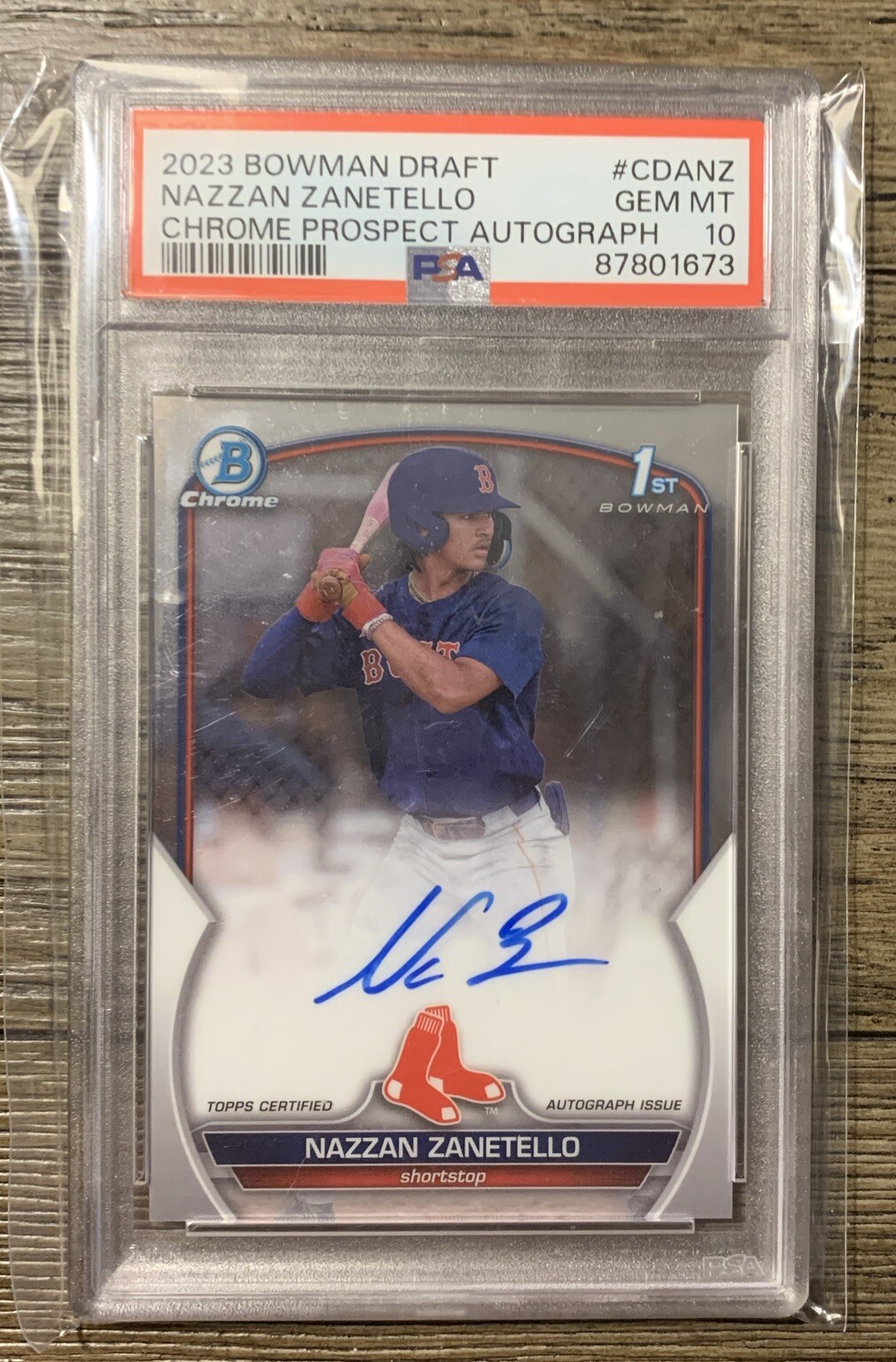 PSA 10 Nazzan Zanetello 2023 Bowman Chrome Draft Red Sox Rookie Auto Gem Mint 1st