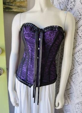 Modern Corset Purple Black Lace Pattern New Lace Up M