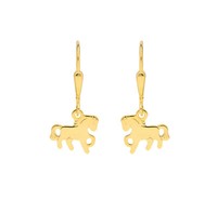 Echt Gold 333 MäDchen Pferde OhrhäNger Kinder Pony Pferd Ohrringe Ohrpendel Neu