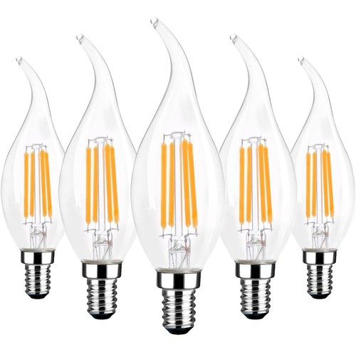 E12 1W LED Night Light Bulb – 150lm, 2700K Warm White, Equiv To 15W, Candelabra Base, T22/T7 Shape, 2-Pack – For Salt Lamps, Chandeliers & More