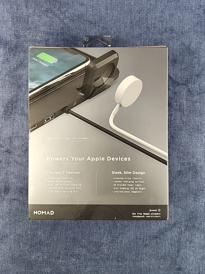 Nomad - 5-in-1 10W Wireless Charging Pad for Apple Watch and iPhone NIB u-2B - Image 2 of 4