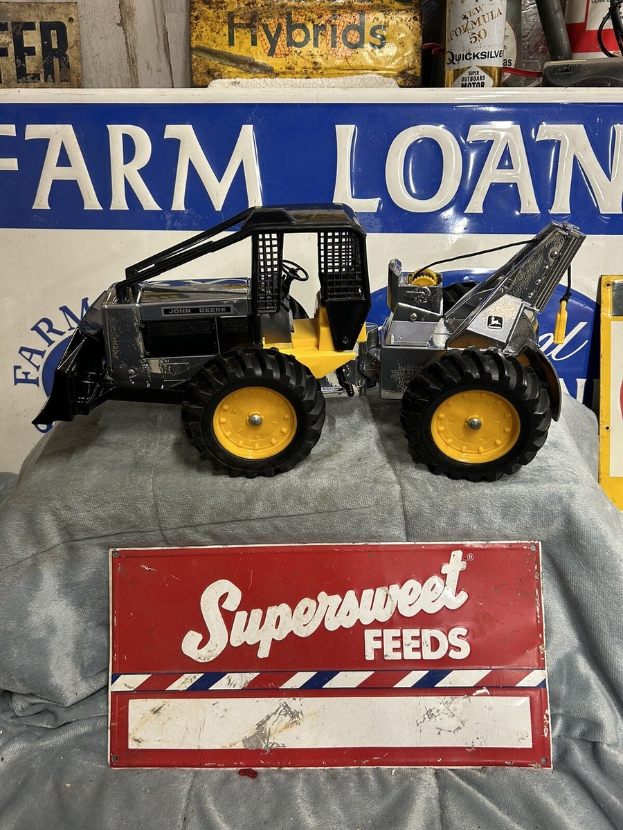 Vintage Ertl 1/16 John Deere Log Skidder Custom Chrome Toy Tractor