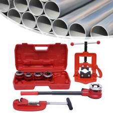 Pipe Threader Ratchet Type & 5 Die Sets 1/2" UP TO 2" Pipe Cutter Threading Tool
