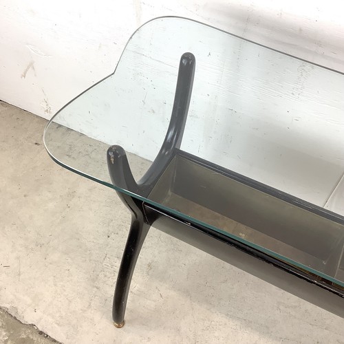 Mid-Century Scuptural Base Console Table With Glass Top - Picture 6 of 12