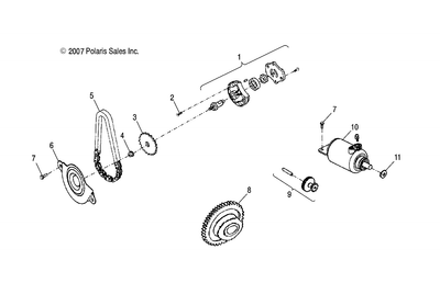 Polaris Starter Gear Assembly, Genuine OEM Part 0454962, Qty 1 