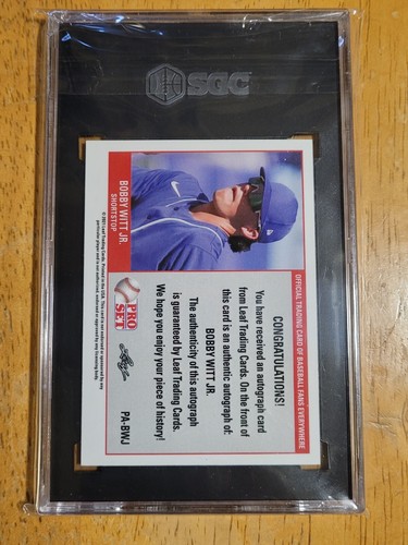 2021 Leaf Pro Set Metal Red Auto Bobby Witt Jr. RC SGC 10/9 - Picture 2 of 2