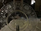 Set Of 4 Etched Yellow Depression Glass Salad Plates