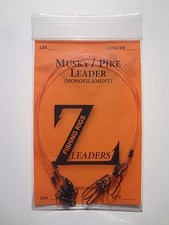 (Confezione da 3) LEADER MONOFILAMENTO TRASPARENTE MUSKY/PIKE (CUSCINETTO GIREVOLE) MUSKIE LEADER