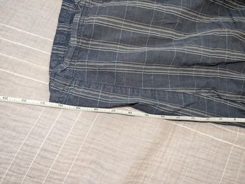Pantaloncini cargo uomo design alpino 36x11 blu grigio tasche a quadri escursionismo - Foto 2 di 7