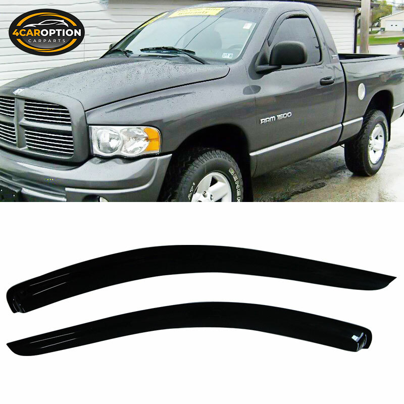 Smoke Window Visors For 2002-2009 Dodge Ram Regular Cab – Rain & Sun Deflectors-1084013