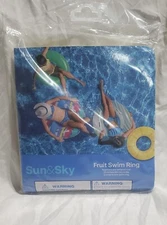 Sun&Sky Pineapple Print Swim Ring Inflatable Water Float Swimming Pool Beach 