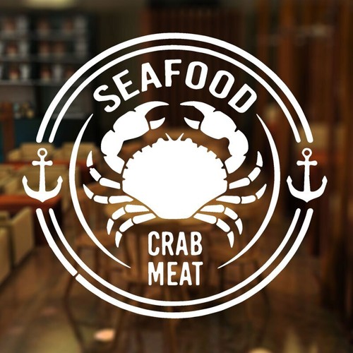 Seafood Sign Crab Meat Wall Decals Interior Dining Market Fish Shop ...